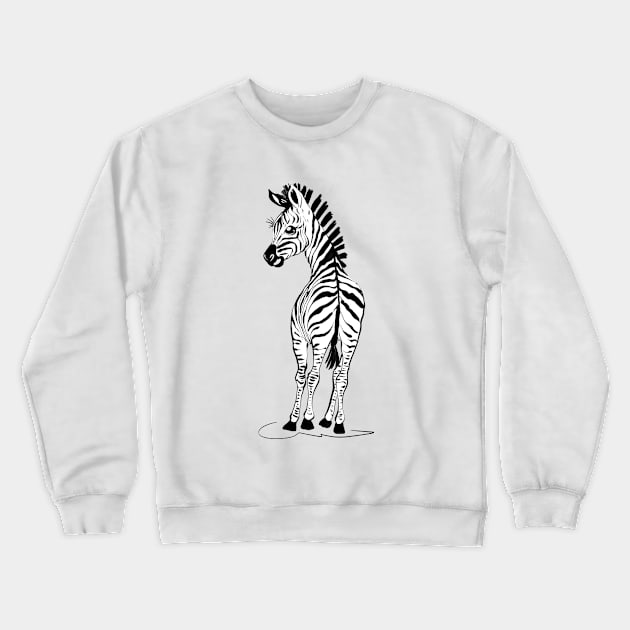 Baby Zebra Crewneck Sweatshirt by Simoes Artistry